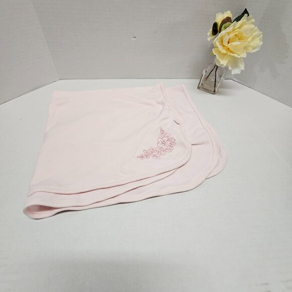 Little Me Pink Baby Blanket Embroidered Flowers Lovey - Picture 2 of 7